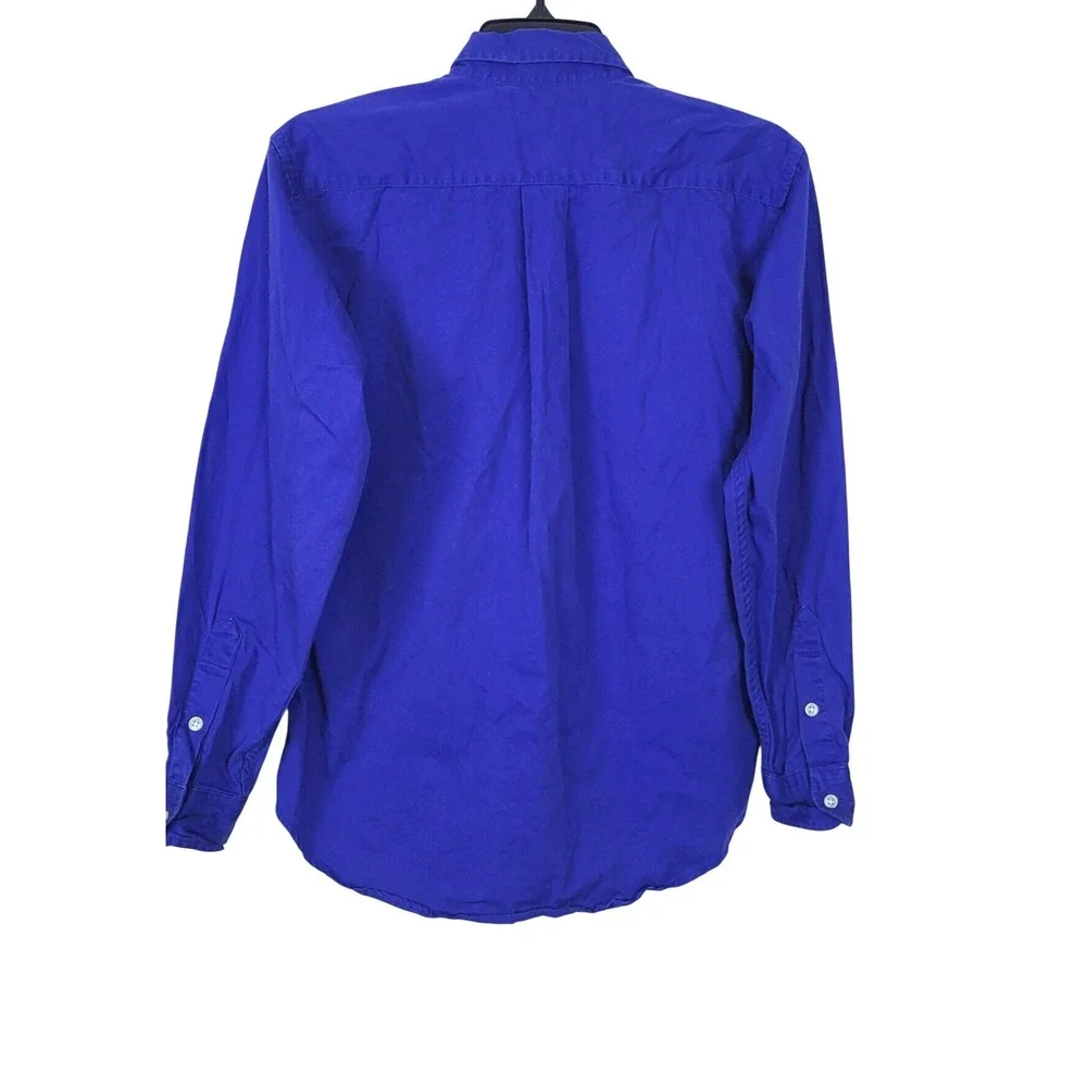 Ralph‎ Lauren Boy Dark Blue Long Sleeve Preppy Button Oxford Shirt Large Classic